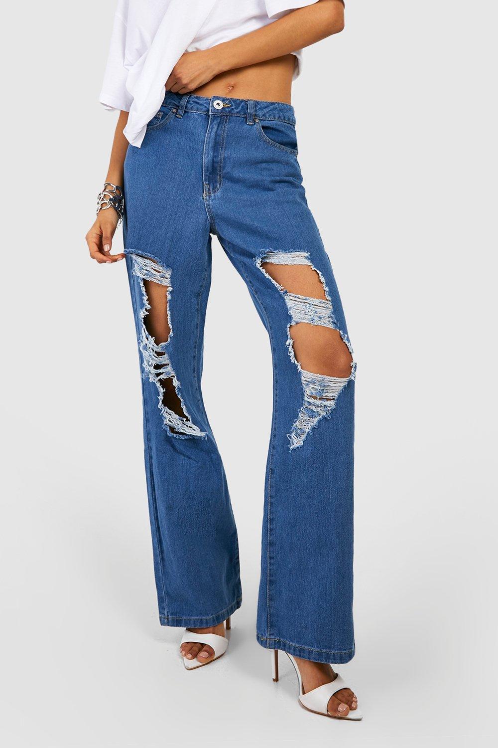 Boohoo ripped clearance boyfriend jeans